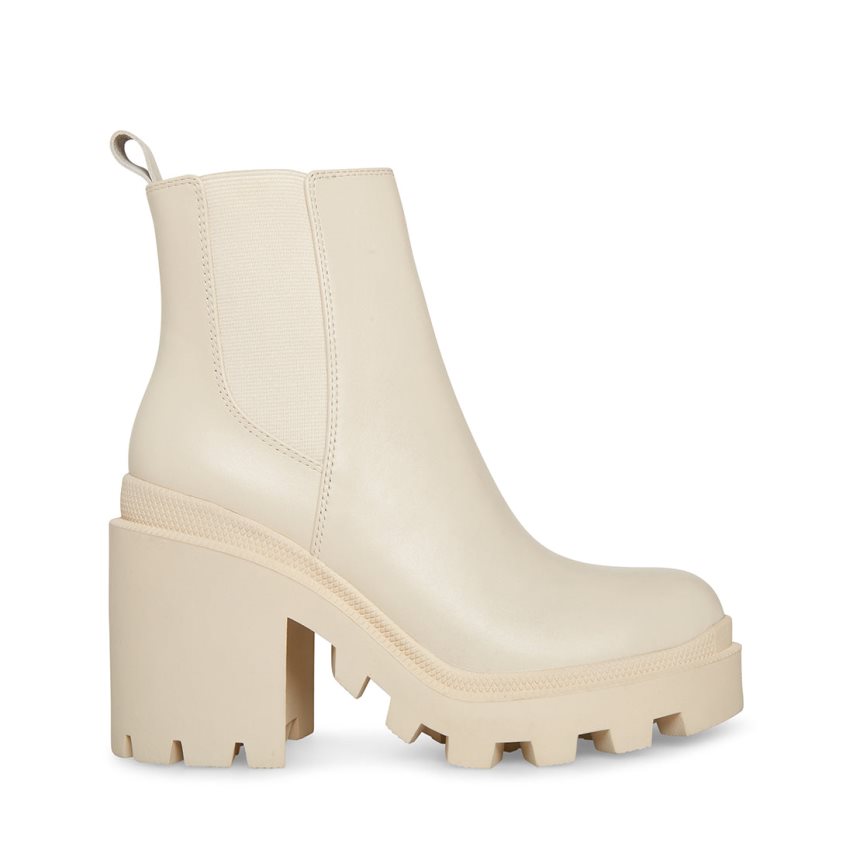 Botines Steve Madden Roxie Cuero Mujer Creme | ES FW0913